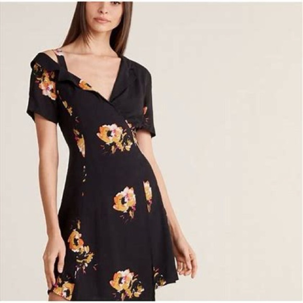 A.L.C Sz 6 Susana Silk Floral Cottagecore Feminie Cut Out Mini Dress